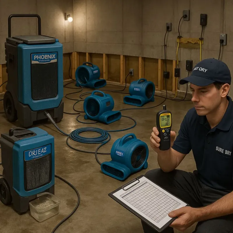 Structural Drying and Dehumidification process in Taft, TX